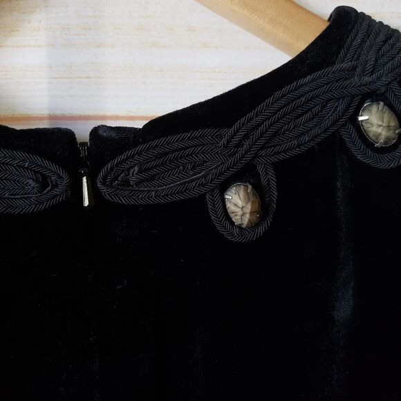 Tory Burch Thora Velvet Sleeveless Round Neck Embellished Belted Dress Size 8 - Picture 8 of 13